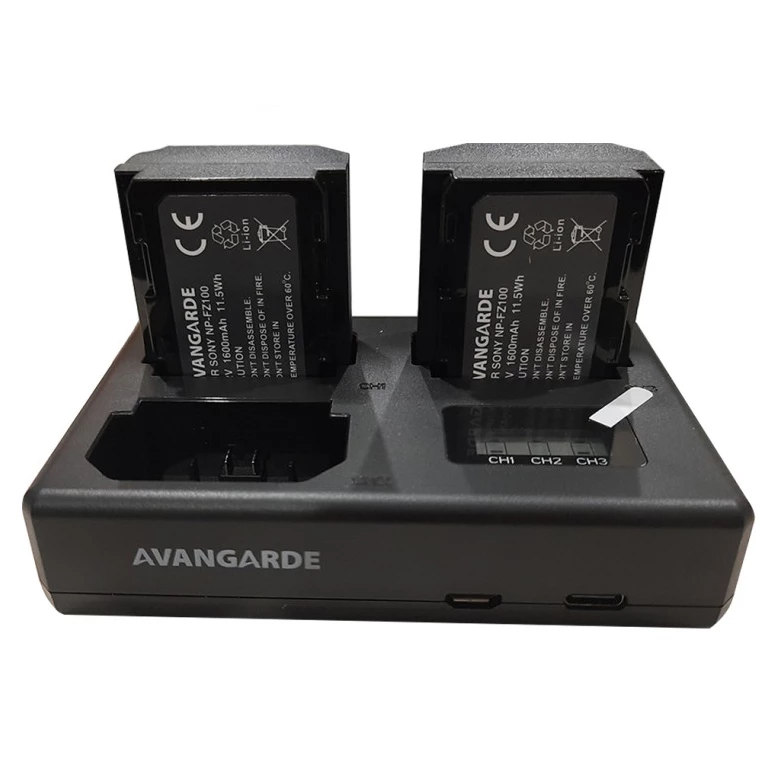 Avangarde Charger Kit FZ100 Battery and DL-FZ100 Charger 3 Slot + 2Battery